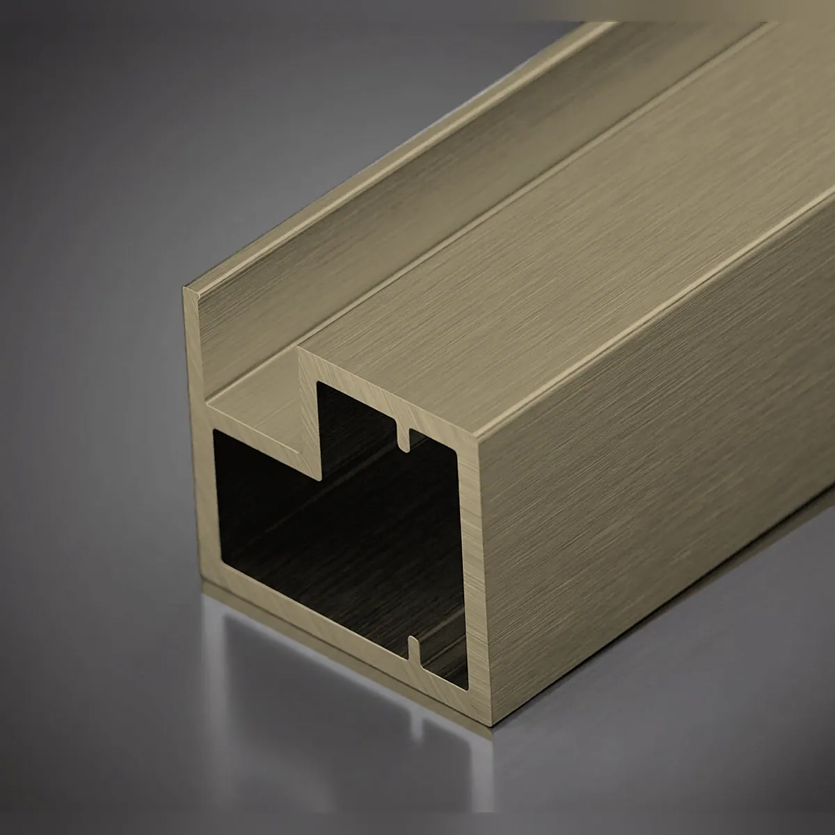 20-20 aluminium insert profile for kitchen glass shutters in Champagne finish