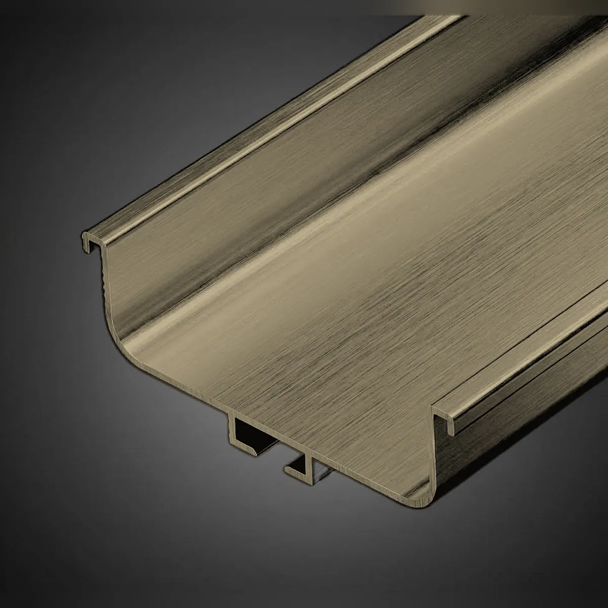 3AL gola aluminium profile for handleless kitchens in Champagne finish