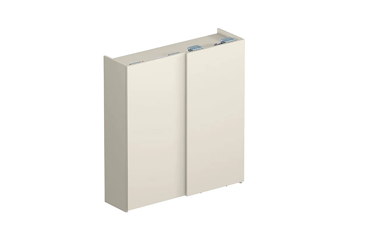 Wardrobe with two overlapping sliding doors using the Evolution system