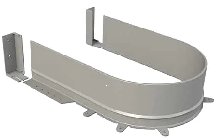 Grey U-shaped metal surround with two fixing brackets, designed to wrap around a sink siphon inside a drawer