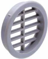 Round grey louvred ventilation grill